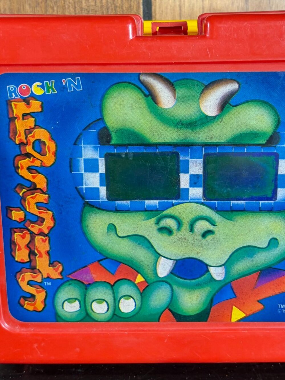 Vintage 1987 Rock 'N Fossils Red Plastic Lunch Box by Aladdin Company